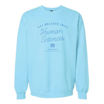 The I believe in Human Sciences | Adult Sky Crewneck Sweatshirt