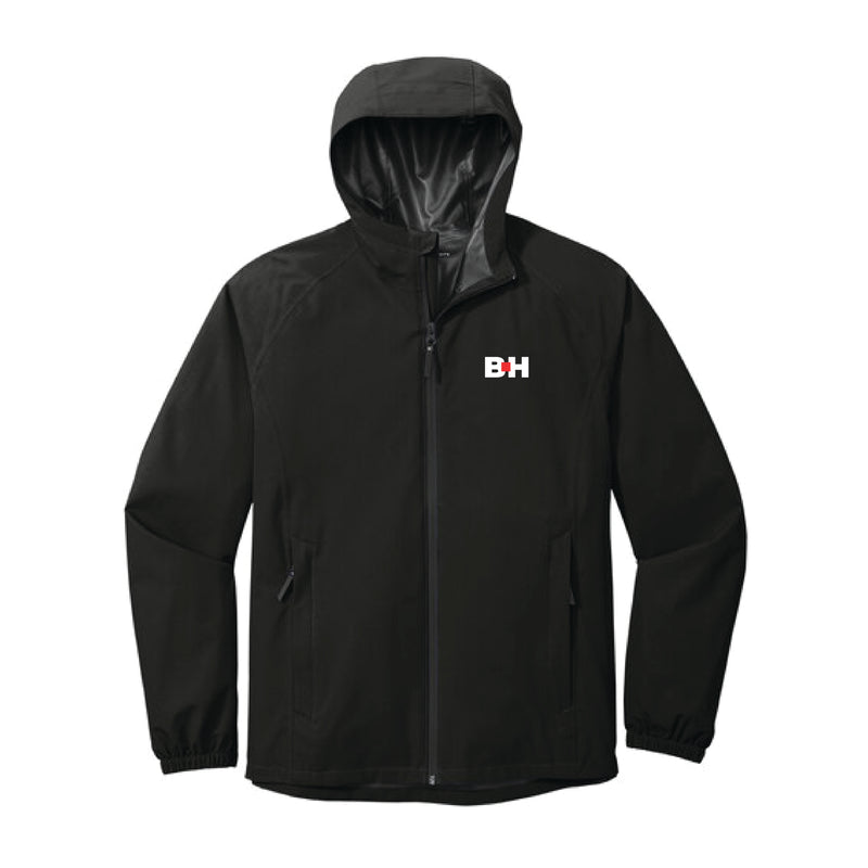 The Icon Logo | Embroidered Black Rain Jacket