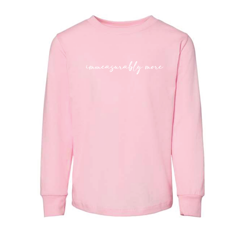 The Immeasurably More | Pink Toddler Long Sleeve Tee