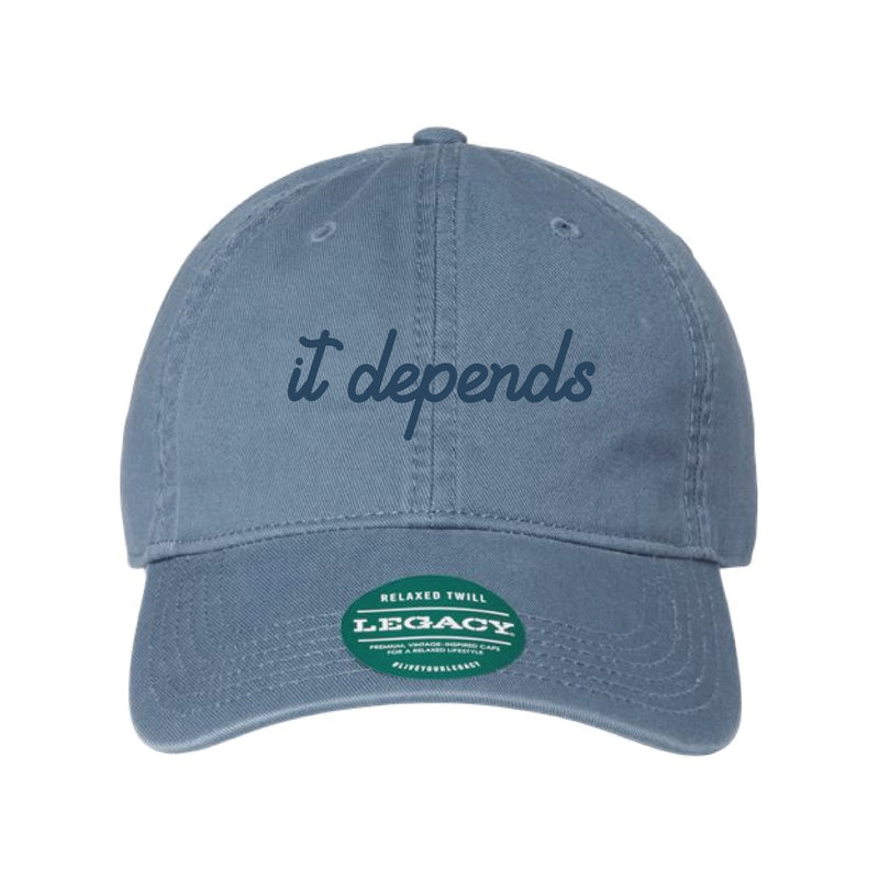 The It Depends | Embroidered Lake Blue Dad Hat