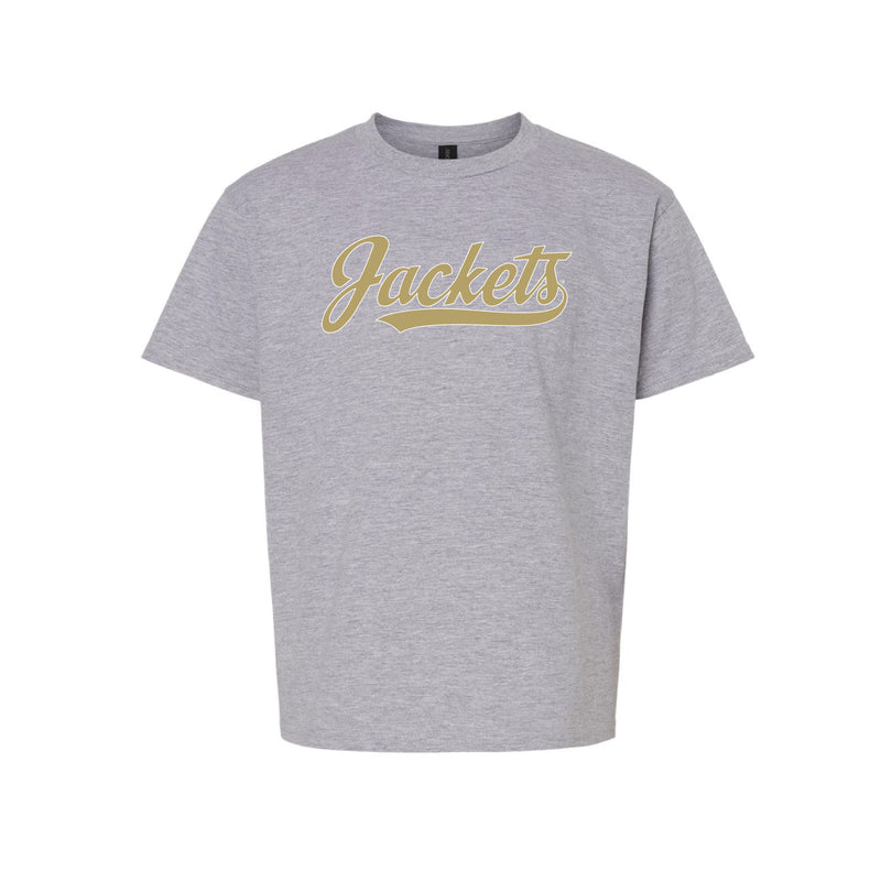 The Jacket Script Logo | Youth Sport Grey Tee