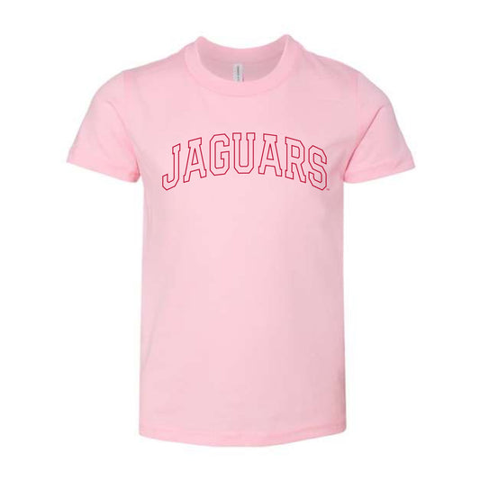 The Jaguars Outline Arch | Youth Pink Tee