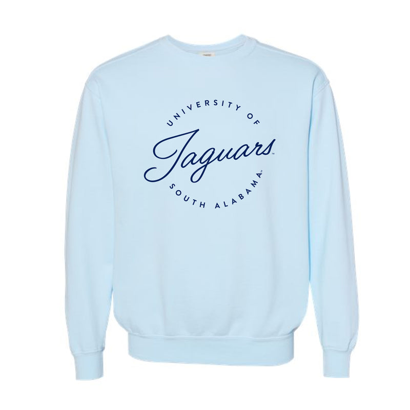 The Jaguars Script Circle | Adult Chambray Sweatshirt