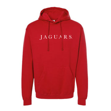 The Jaguars Serif | Adult Red Hoodie