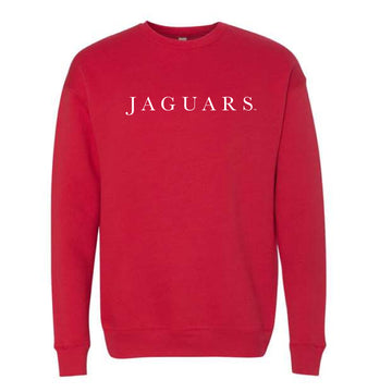 The Jaguars Serif | Adult Red Sweatshirt