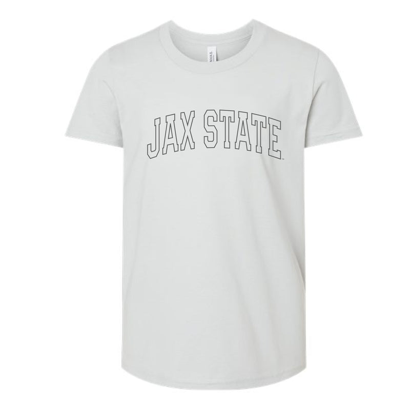 The Jax State Arch Outline | Youth Silver Tee