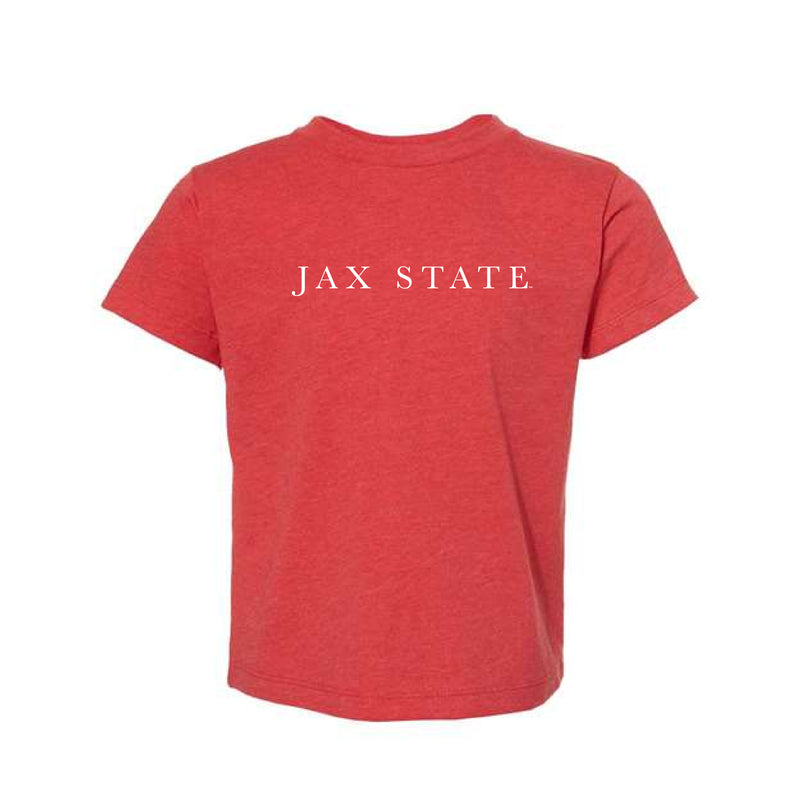 The Jax State Serif | Toddler Heather Red Tee