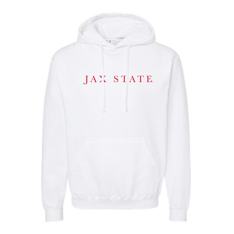 The Jax State Serif | White Hoodie