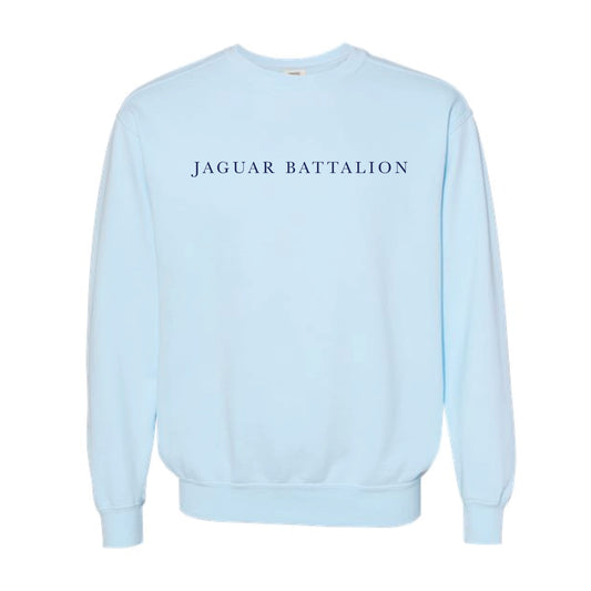 The Jaguar Battalion Serif | Adult Chambray Crewneck Sweatshirt