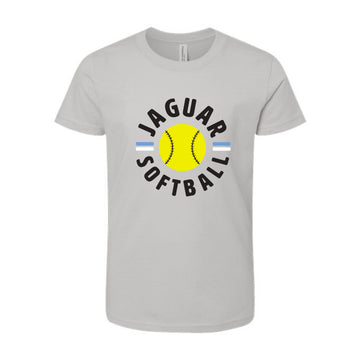 The Jaguars Softball Circle | Heather Grey Youth Oversized Tee