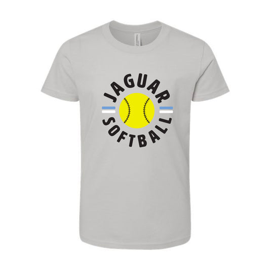 The Jaguars Softball Circle | Heather Grey Youth Oversized Tee