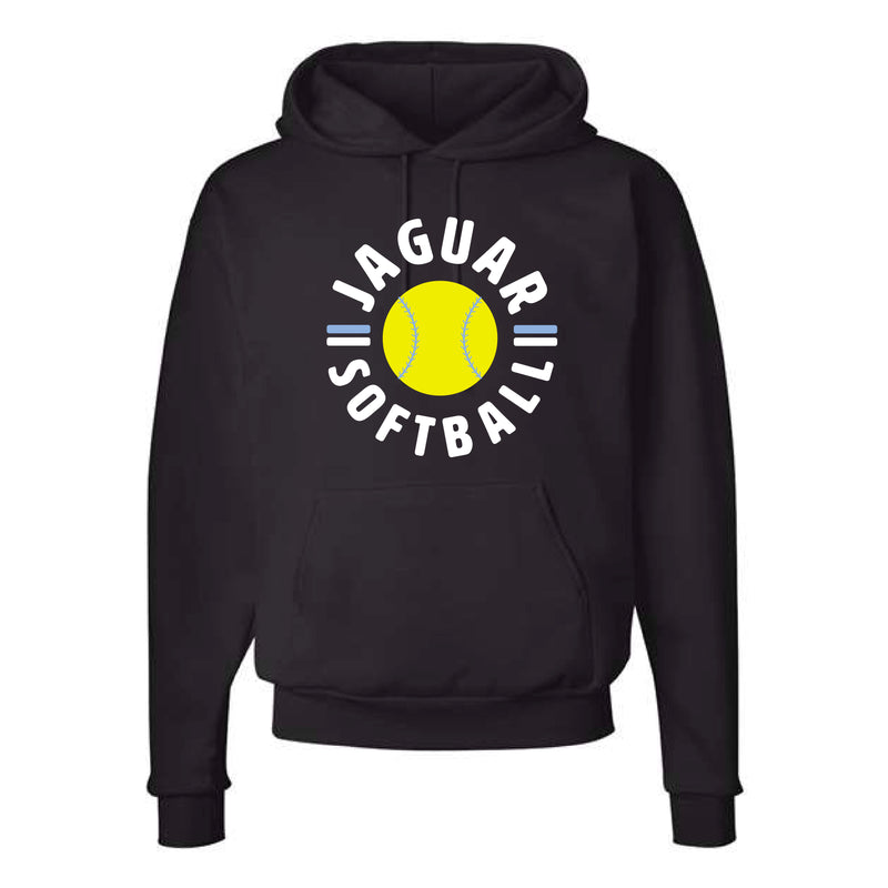 The Jaguars Softball Circle | Black Hooded Sweatshirt