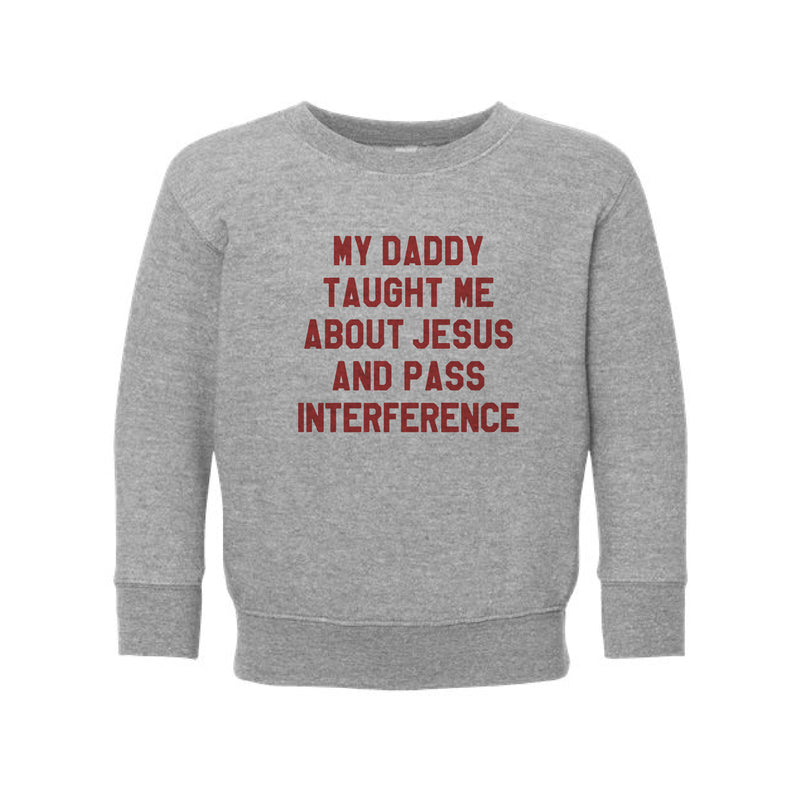 The Jesus and Pass Interference Red | Kids Heather Sweatshirt