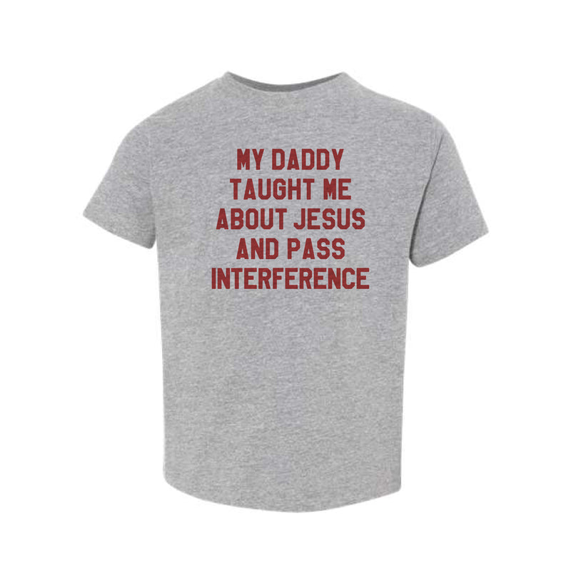 The Jesus and Pass Interference Red | Toddler Heather Grey Tee