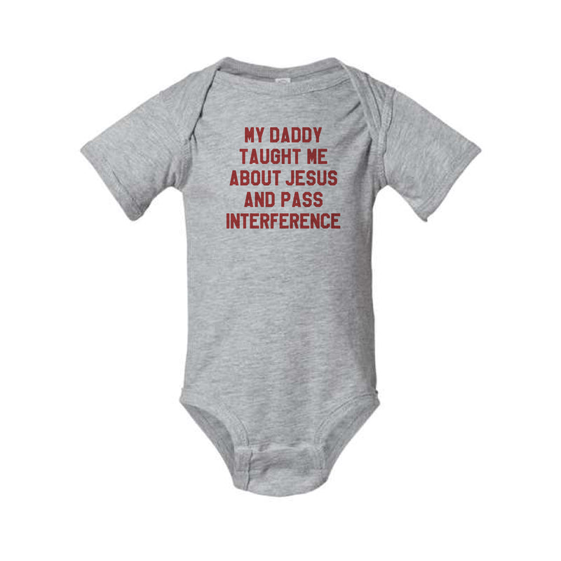 The Jesus and Pass Interference Red | Heather Onesie