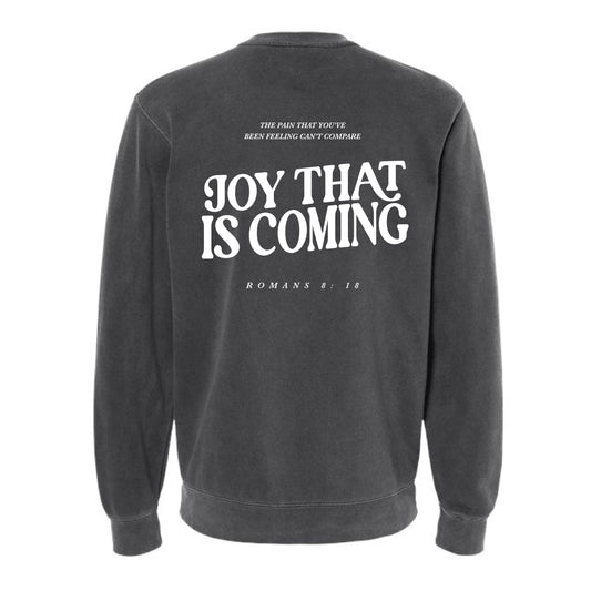 The Joy That Is Coming | Adult Pigment Black Crewneck Sweatshirt