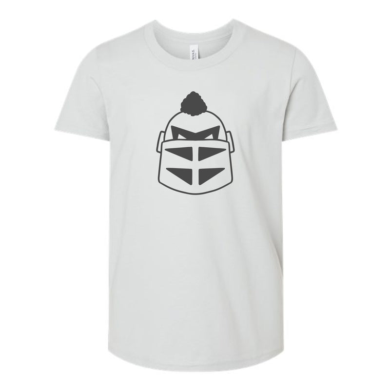 The Knightro Head Outline | Youth Silver Tee