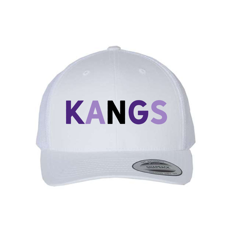 The Kangs Multi | Embroidered White Retro Trucker Cap