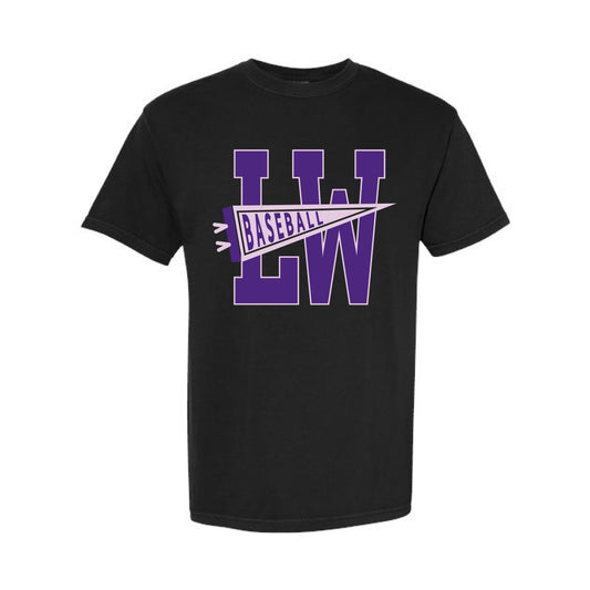 The LW Baseball Pennant | Black Tee