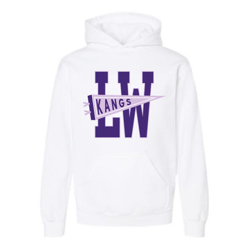 The Kangs Pennant | White Youth Hooded Sweatshirt