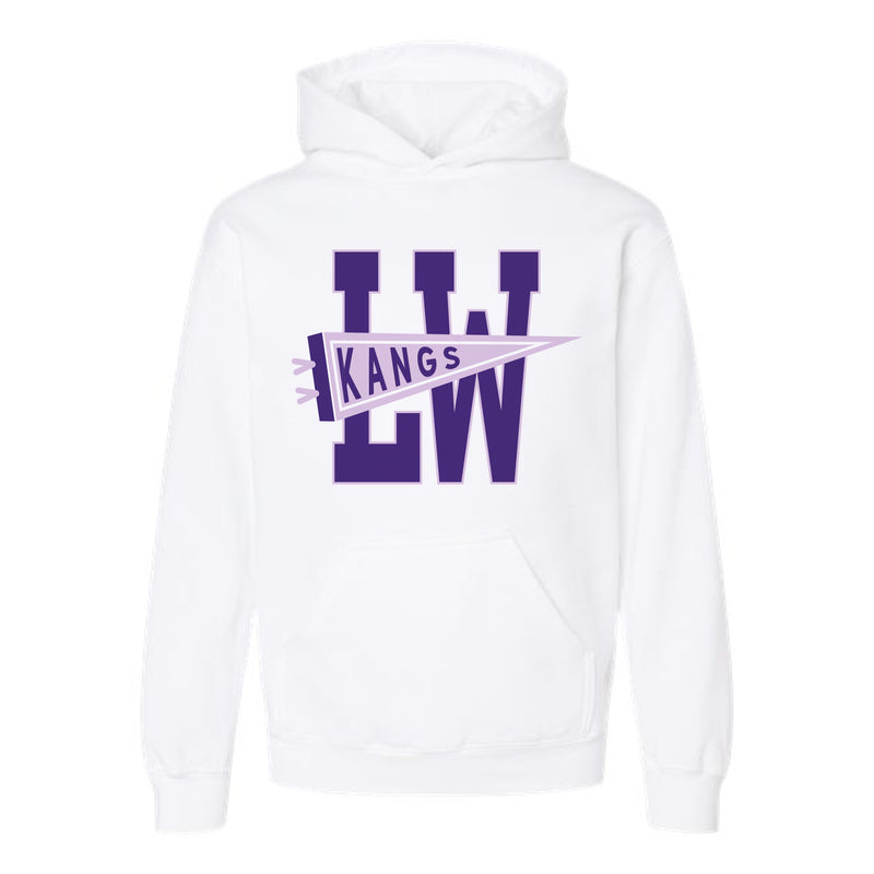 The Kangs Pennant | White Youth Hooded Sweatshirt