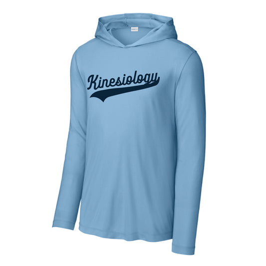 The Kinesiology Swoosh | Adult Light Blue Sport-Tek Hoodie