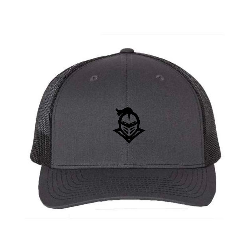 The Knight Head Logo Embroidered | Charcoal-Black Richardson Trucker Cap