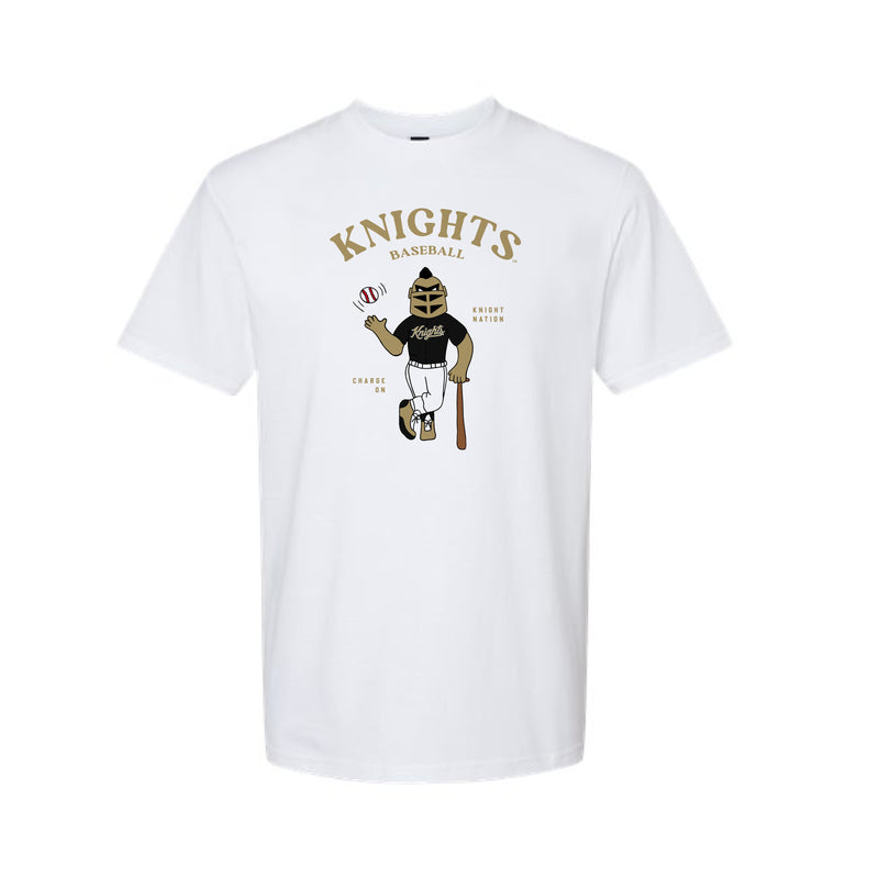 The Knightro Baseball Player | White Tee