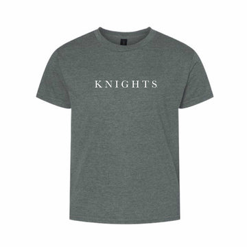 The Knights Serif | Youth Dark Heather Tee