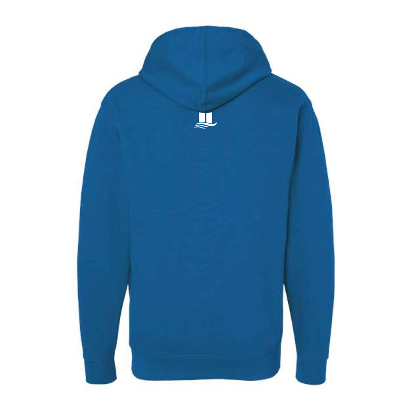 The Lanier Outline Arch | Royal Heather Hooded Sweatshirt