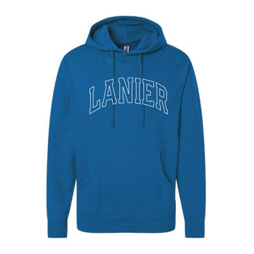 The Lanier Outline Arch | Royal Heather Hooded Sweatshirt