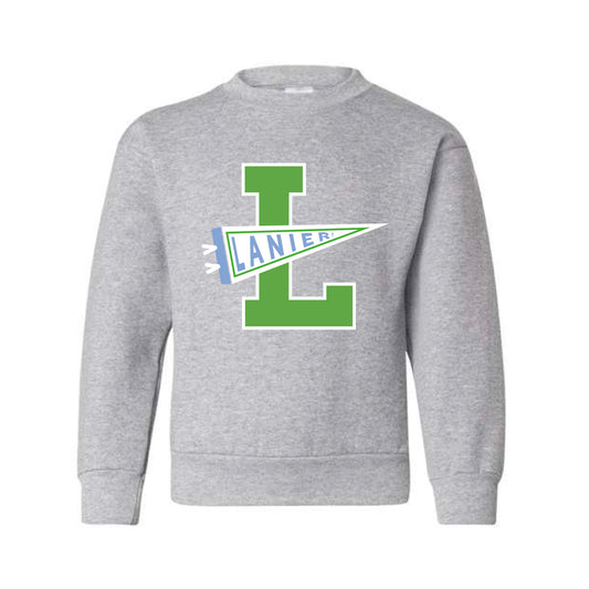 The Lanier Pennant | Light Steel Youth Crewneck Sweatshirt