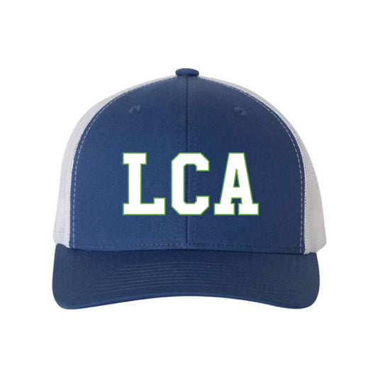 The LCA Block | Embroidered Royal/White Retro Trucker Cap