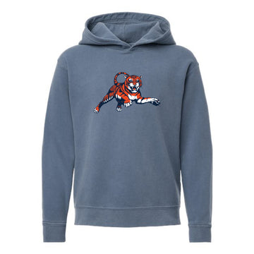 The Leaping Tiger | Youth Blue Jean Hooded Sweatshirt