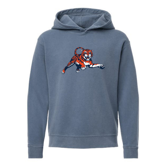 The Leaping Tiger | Youth Blue Jean Hooded Sweatshirt