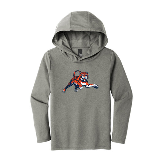 The Leaping Tiger | Youth Grey Frost Long Sleeve Hoodie