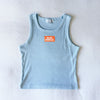 The Alli Ribbed Tank War Eagle Woven Label | Youth light blue