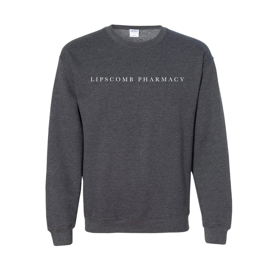 The Lipscomb Serif Dark Heather Crewneck Sweatshirt Scarlet Gold