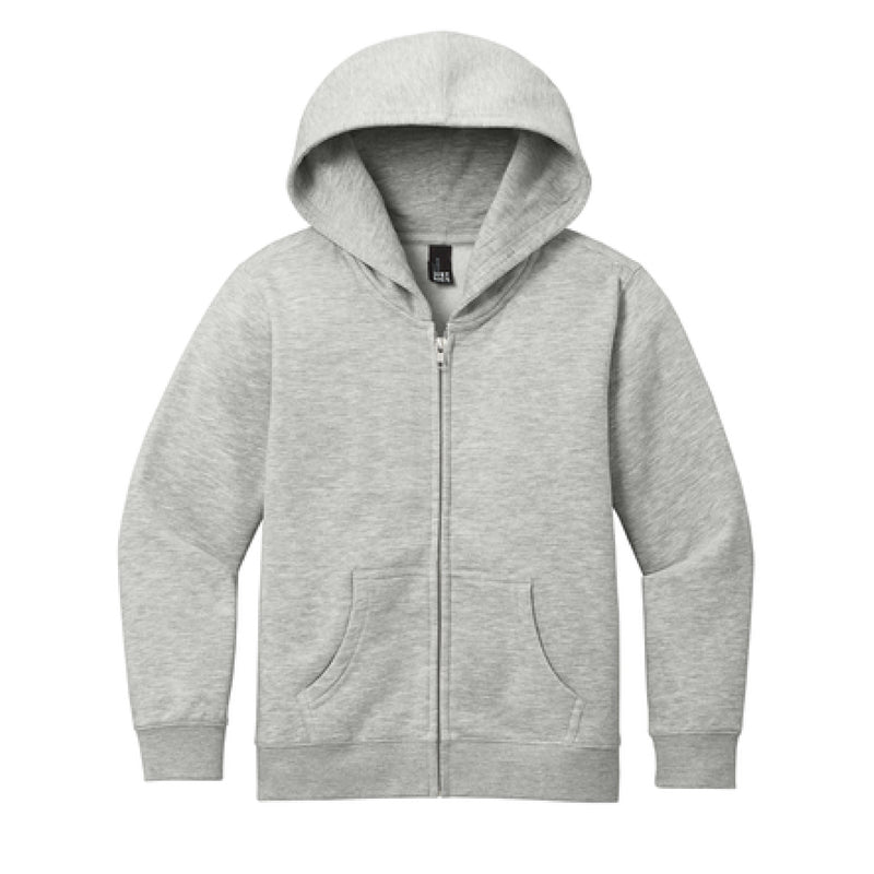 The LLES Rise | Light Heather Grey Full-Zip Youth Hoodie