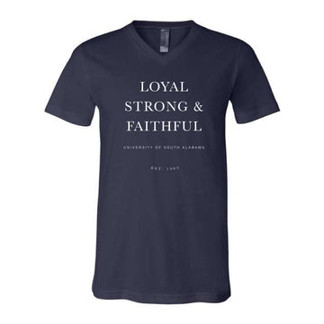 The Loyal, Strong & Faithful | Adult Navy V-Neck Tee