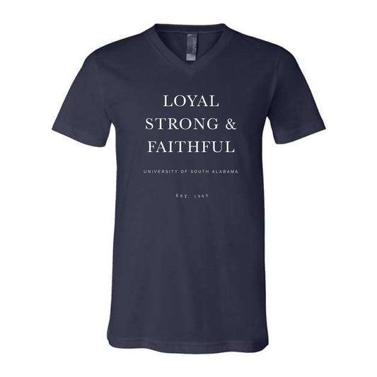 The Loyal, Strong & Faithful | Adult Navy V-Neck Tee