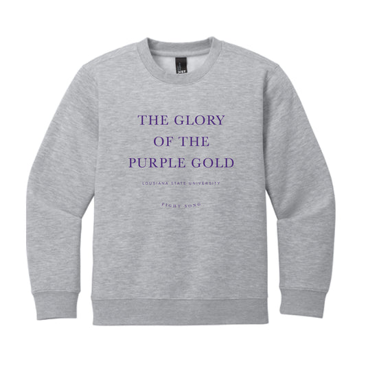 The LSU Fight Song | Youth Light Grey Heather Sweatshirt