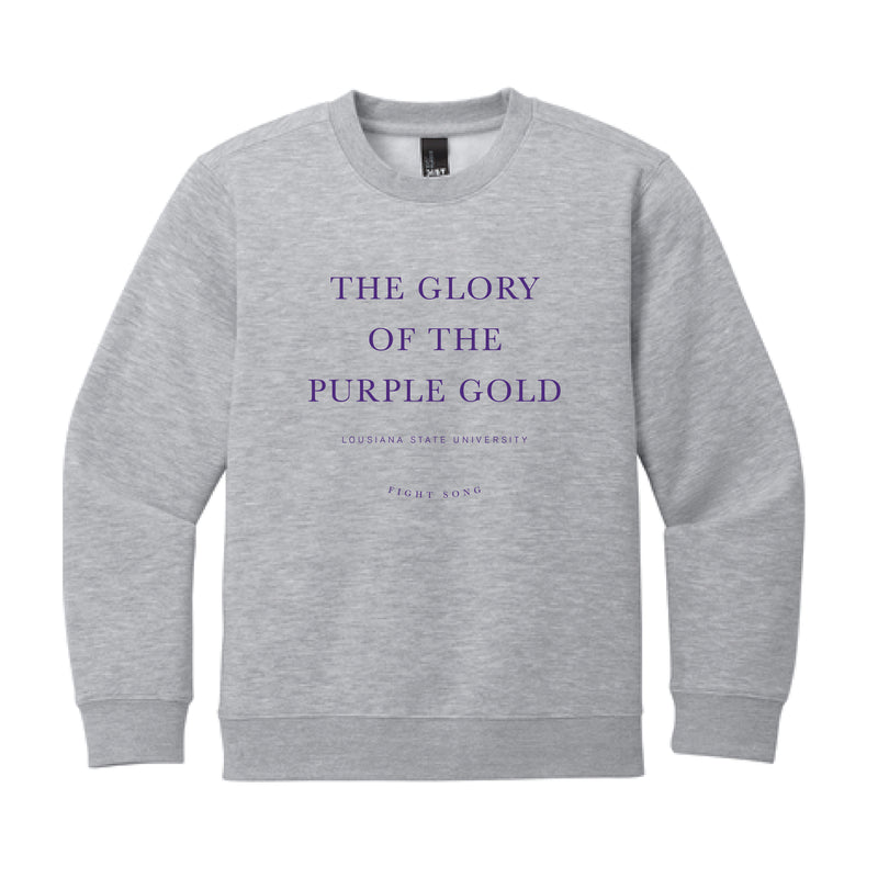 The LSU Fight Song | Youth Light Grey Heather Sweatshirt