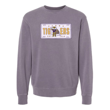 The LSU License Plate | Pigment Plum Sweatshirt