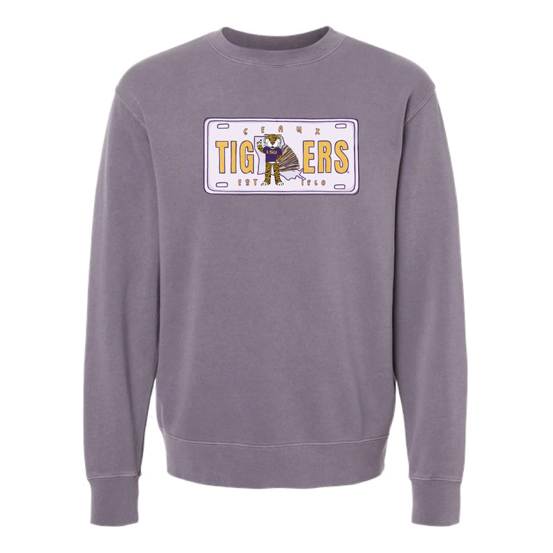 The LSU License Plate | Pigment Plum Sweatshirt