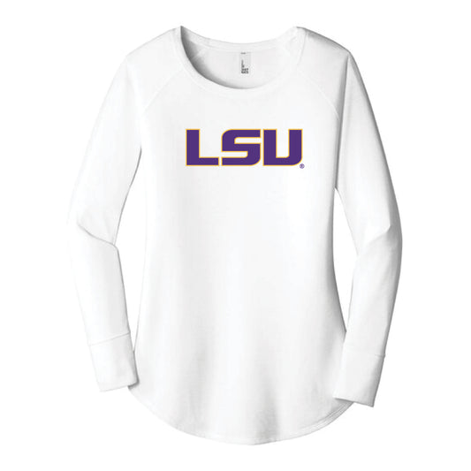 The LSU Block | White Long Sleeve Tunic Tee