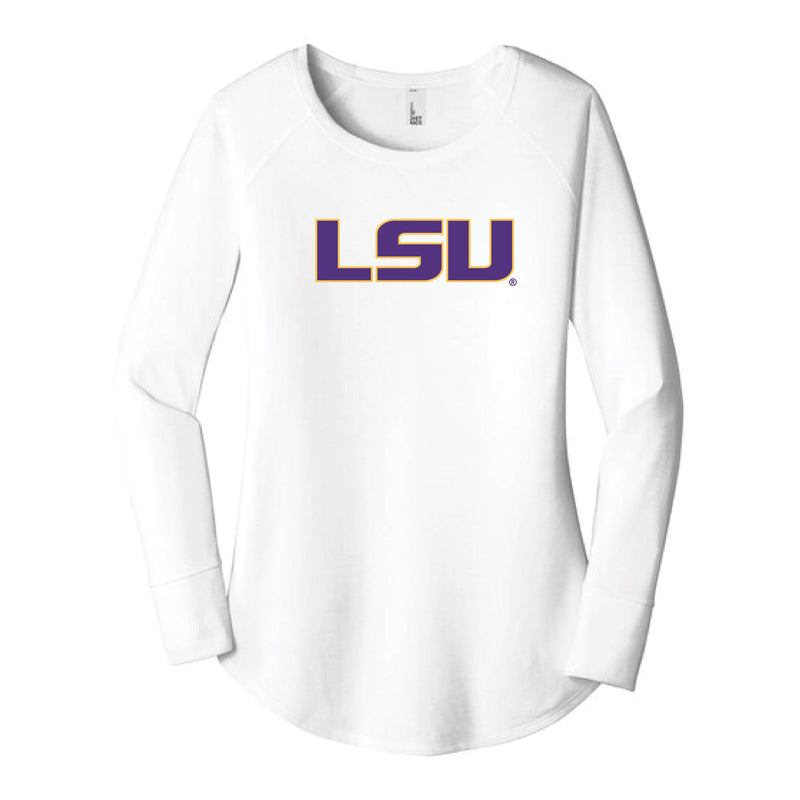 The LSU Block | White Long Sleeve Tunic Tee