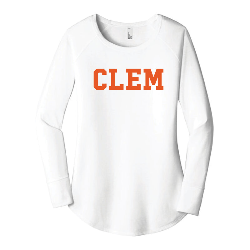 The Clem Block | White Long Sleeve Tunic Tee
