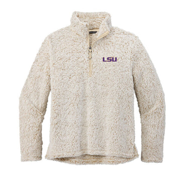 The LSU Logo | Oatmeal Heather Sherpa 1/4 Zip Fleece Pullover