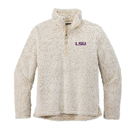 The LSU Logo | Oatmeal Heather Sherpa 1/4 Zip Fleece Pullover